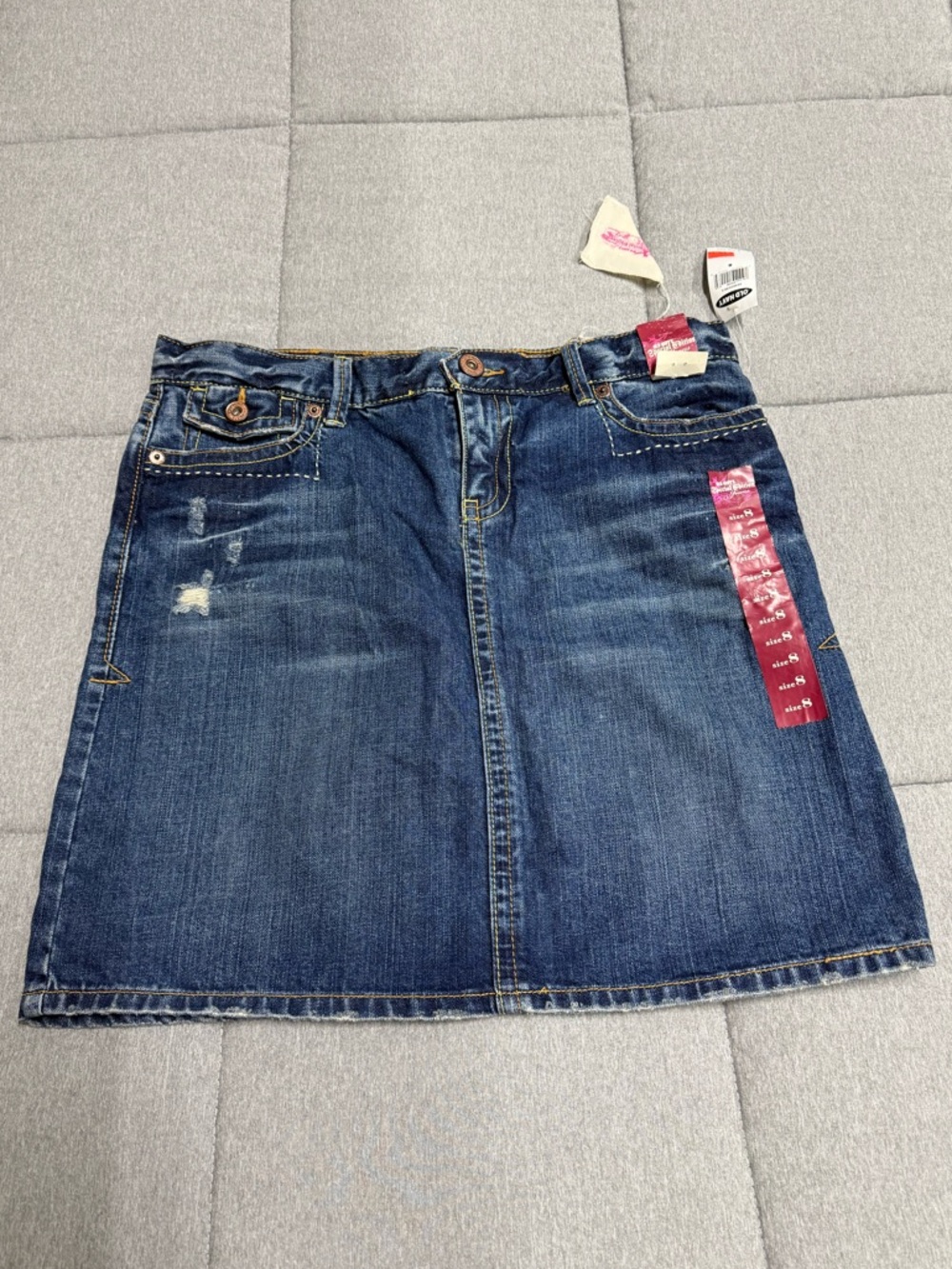 Old Navy Dark Blue Distressed Denim Mini Skirt
